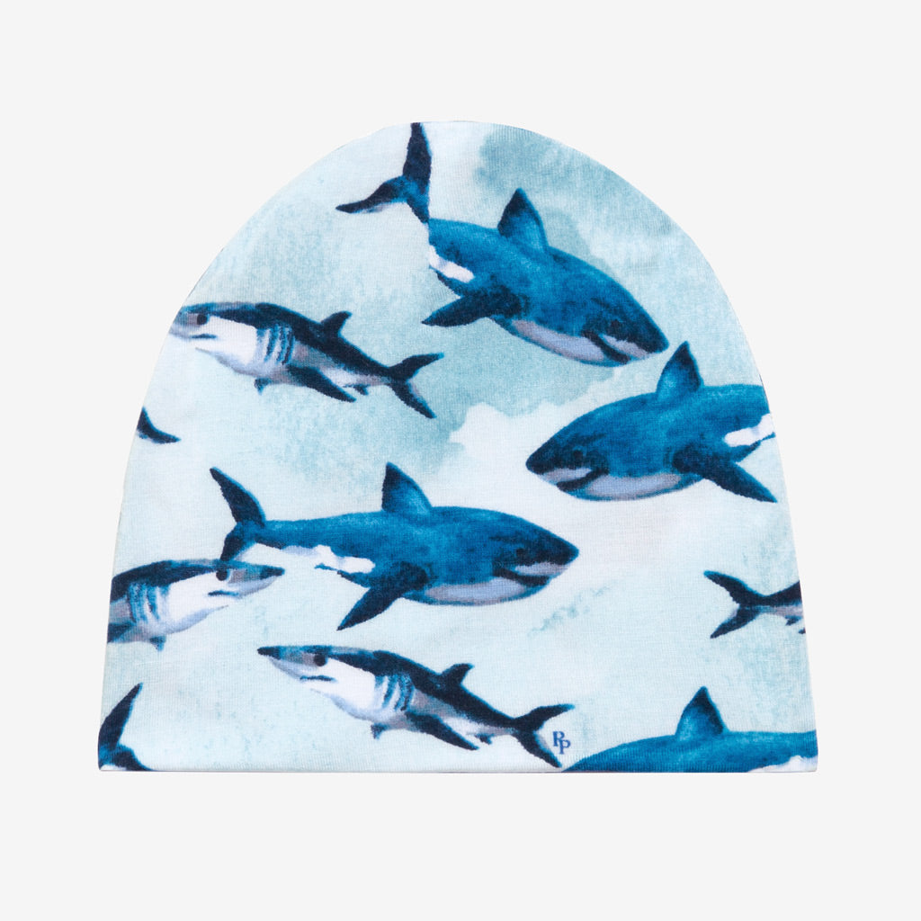 Sharks Swaddle Beanie Set