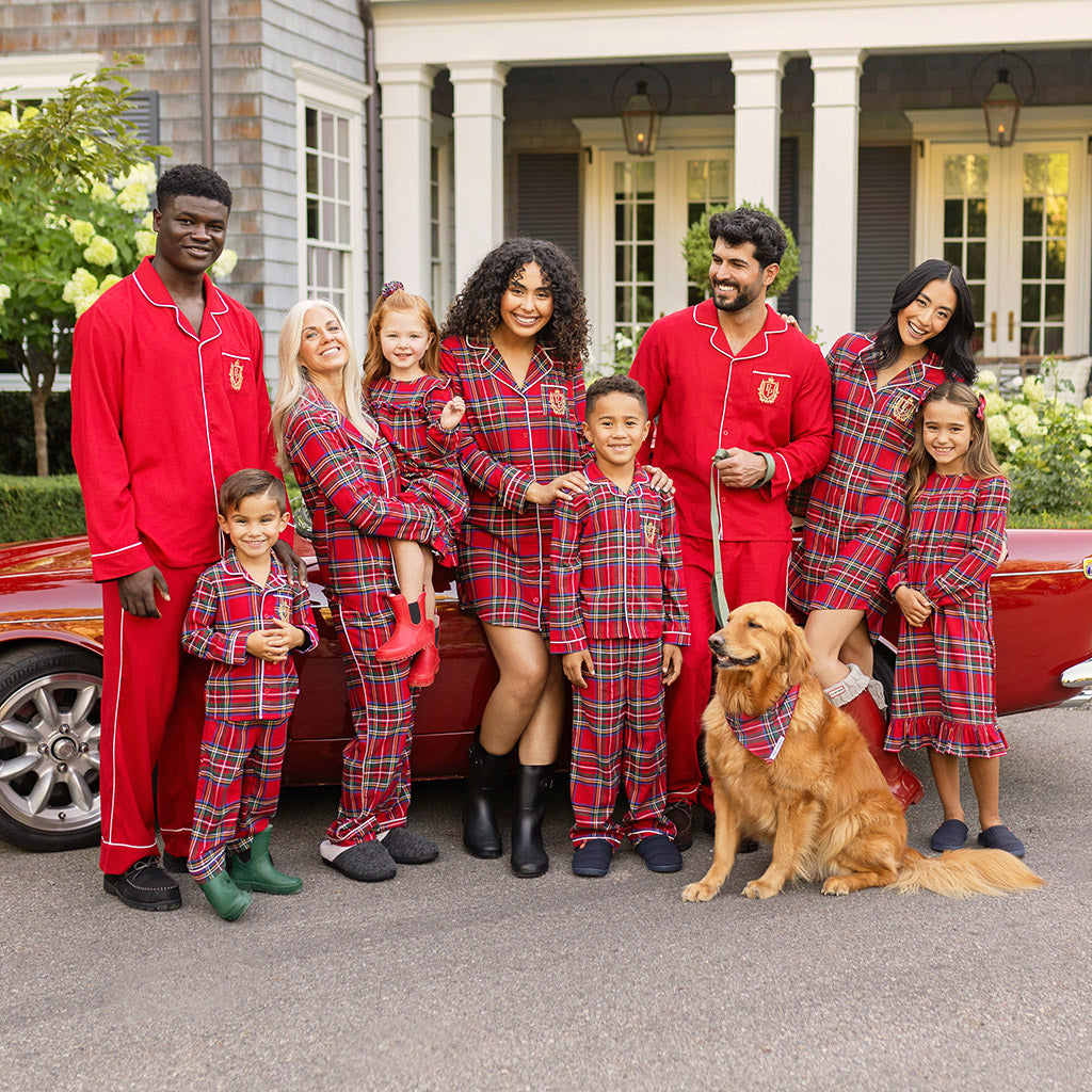 Garnet Red Men's Flannelette Pajama Set