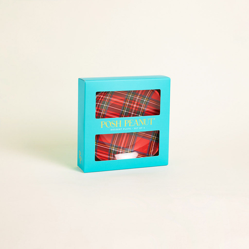 Red Tartan Plaid Dessert Plates (Set Of 4)