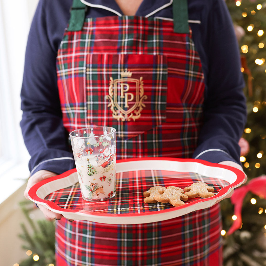 Red Tartan Plaid Serving Platter