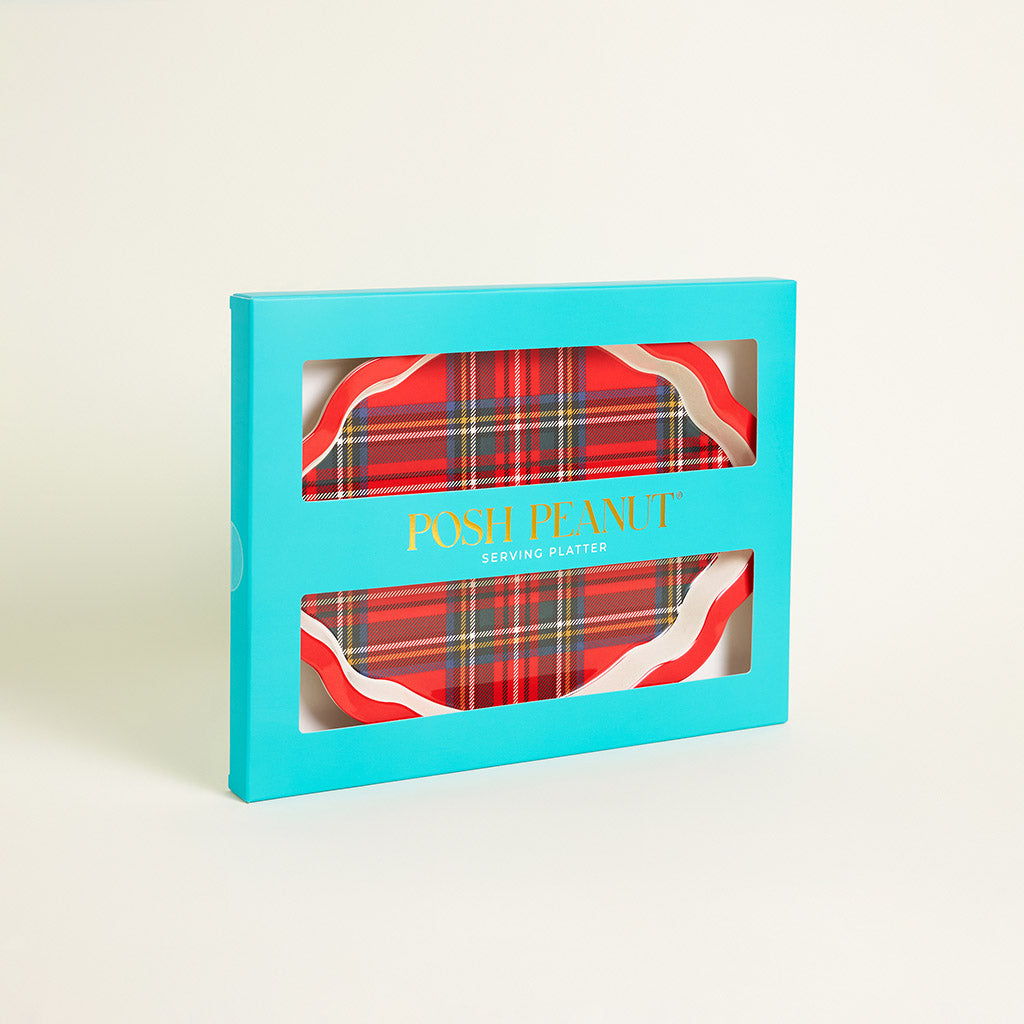 Red Tartan Plaid Serving Platter