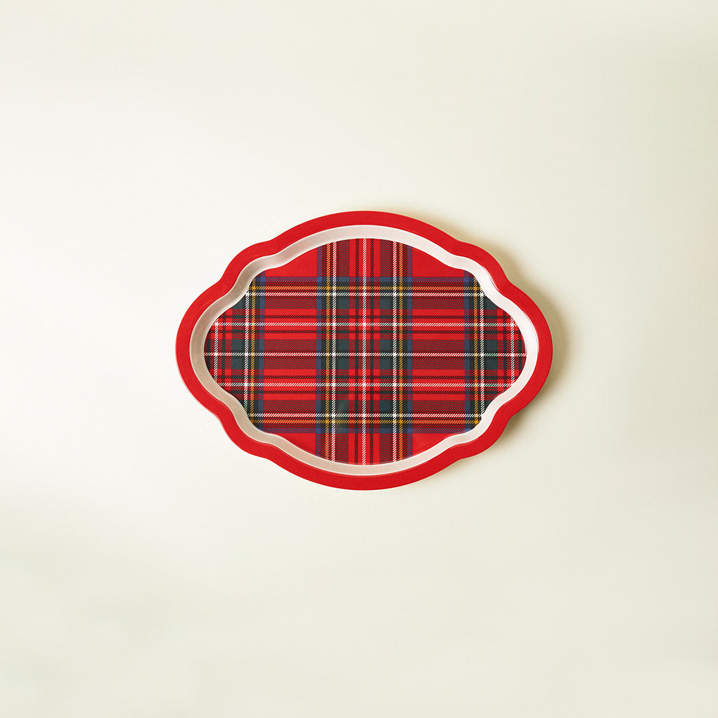 Red Tartan Plaid Serving Platter