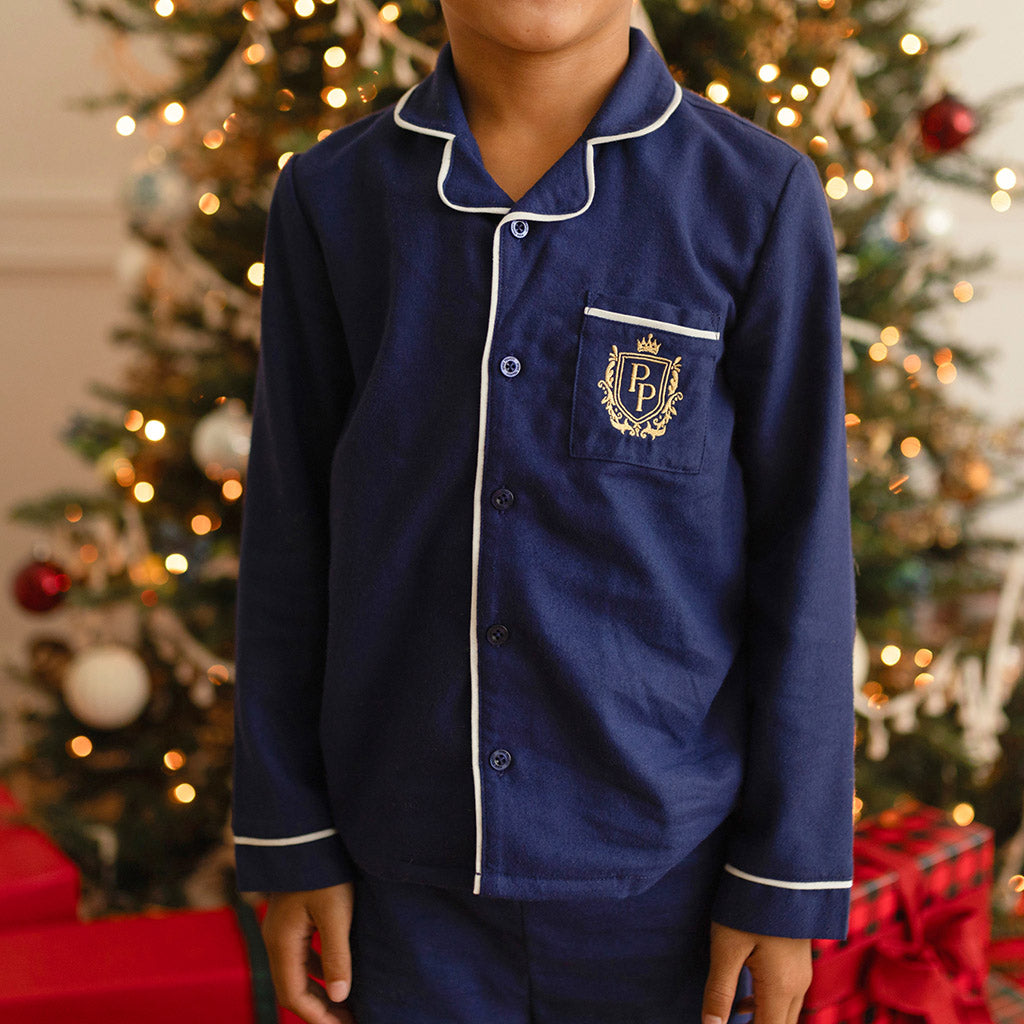 Navy Flannelette Luxe Pajama Set
