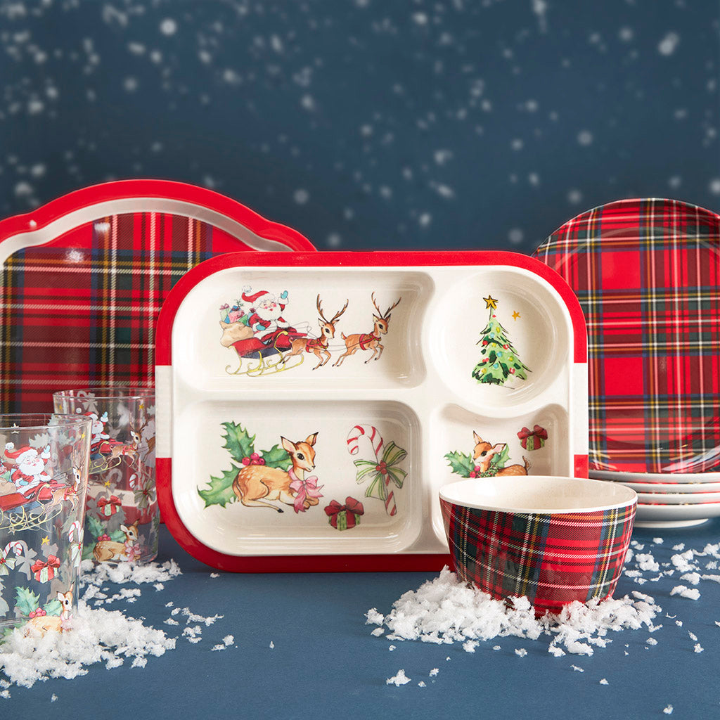 Red Tartan Plaid Serving Platter