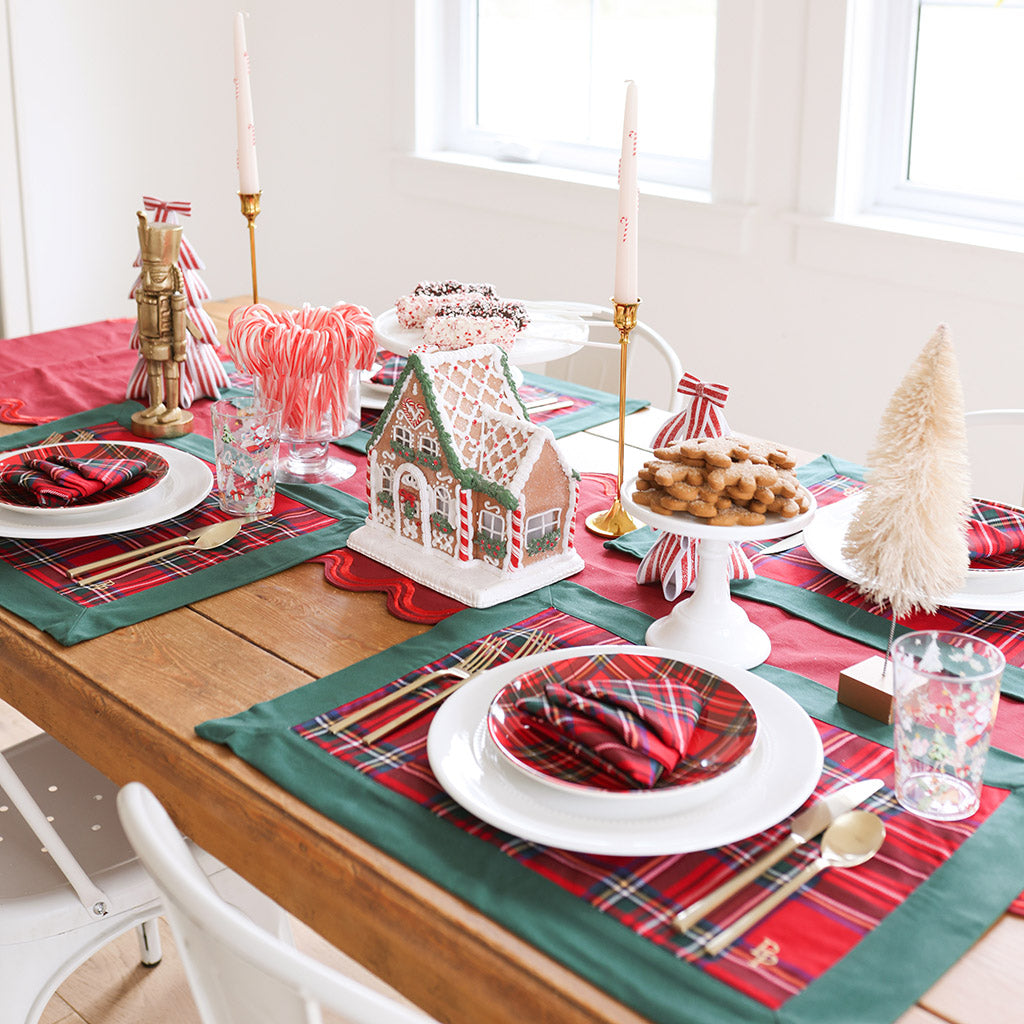 Red Tartan Plaid Dinnerware 3-Piece Set