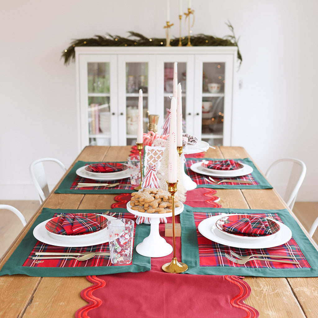 Red Tartan Plaid Dinnerware 3-Piece Set