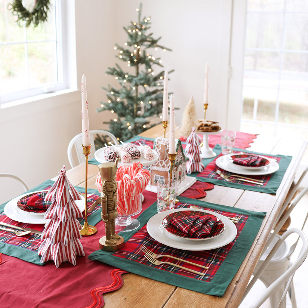 Red Tartan Plaid Dinnerware 3-Piece Set