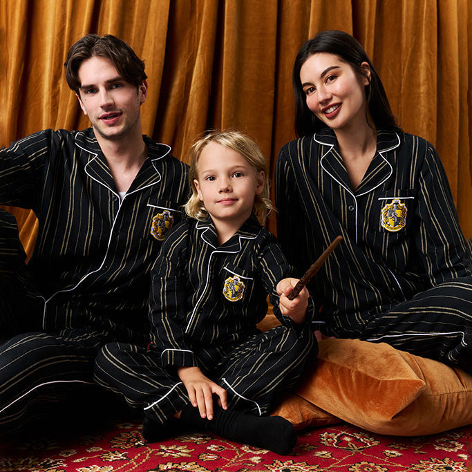 Hufflepuff Classic Stripe Flannelette Luxe Pajama Set