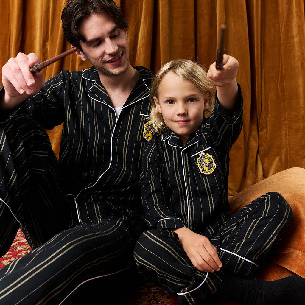 Hufflepuff Classic Stripe Men's Flannelette Pajama Set