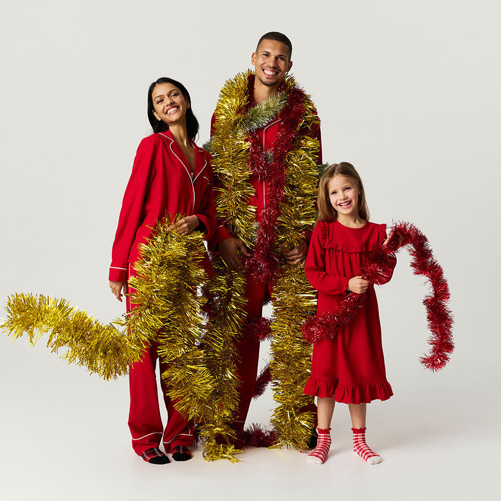 Garnet Red Men's Flannelette Pajama Set