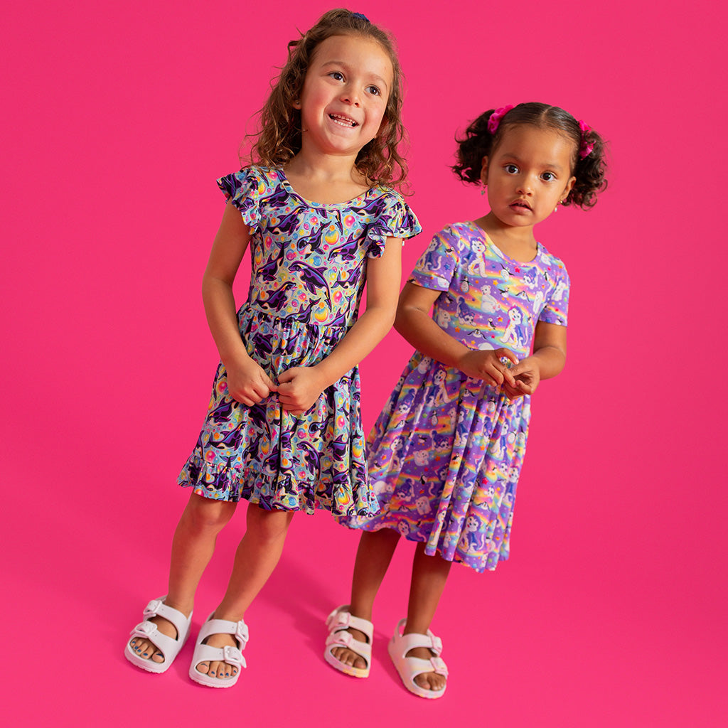 Lisa Frank® Max Splash Tie Back Ruffled Twirl Dress