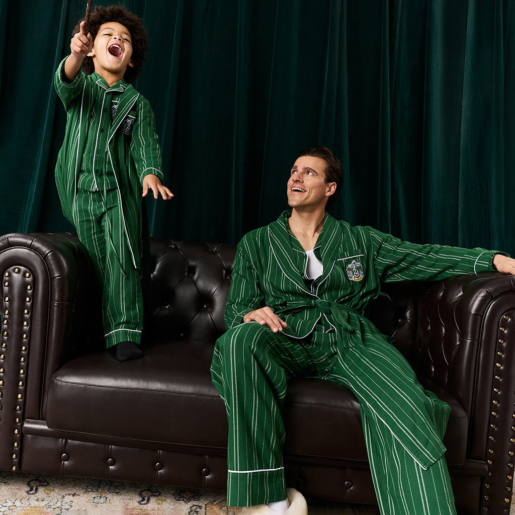 Slytherin Classic Stripe Men's Flannelette Pajama Set