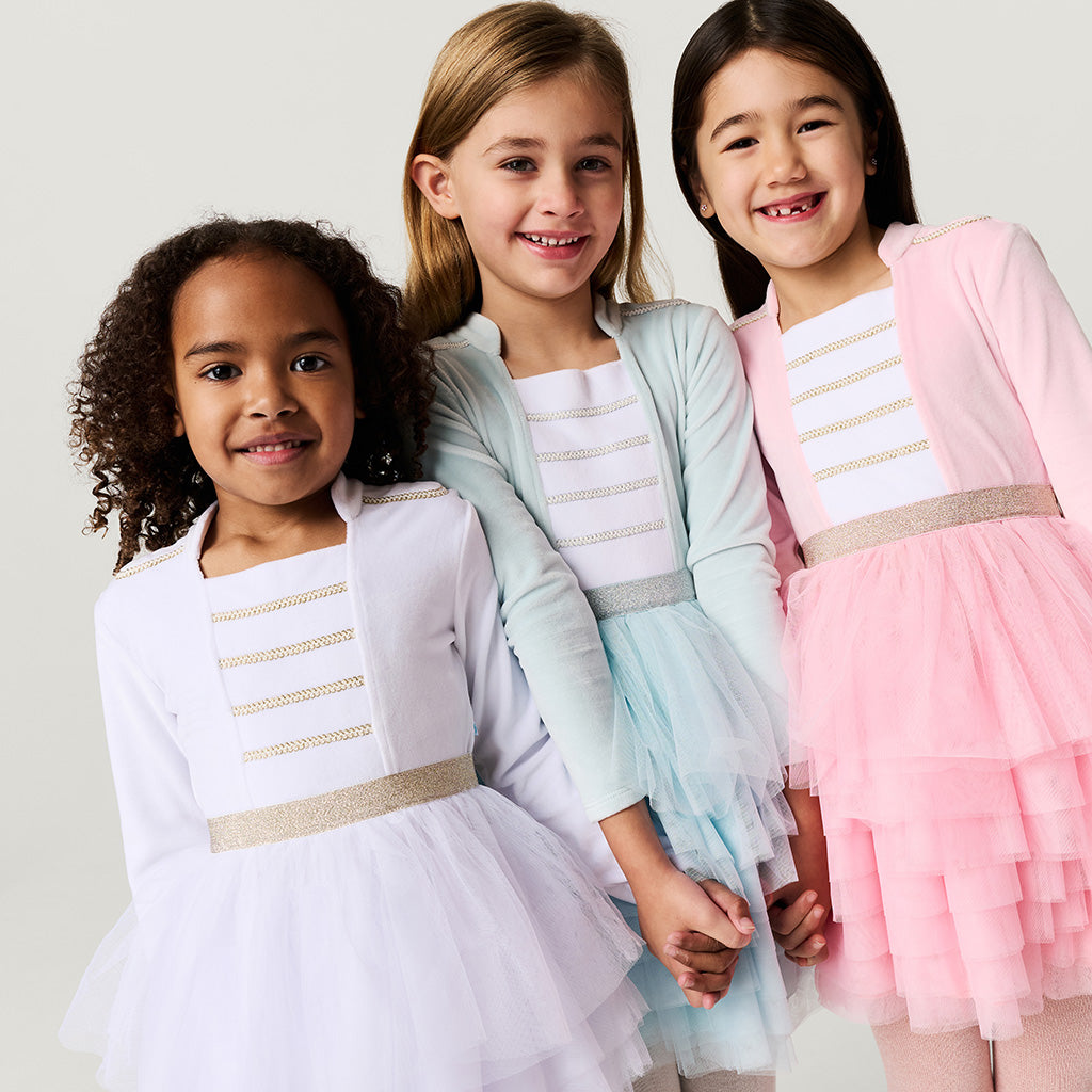 Posh Winter White Nutcracker Velour Tulle Dress