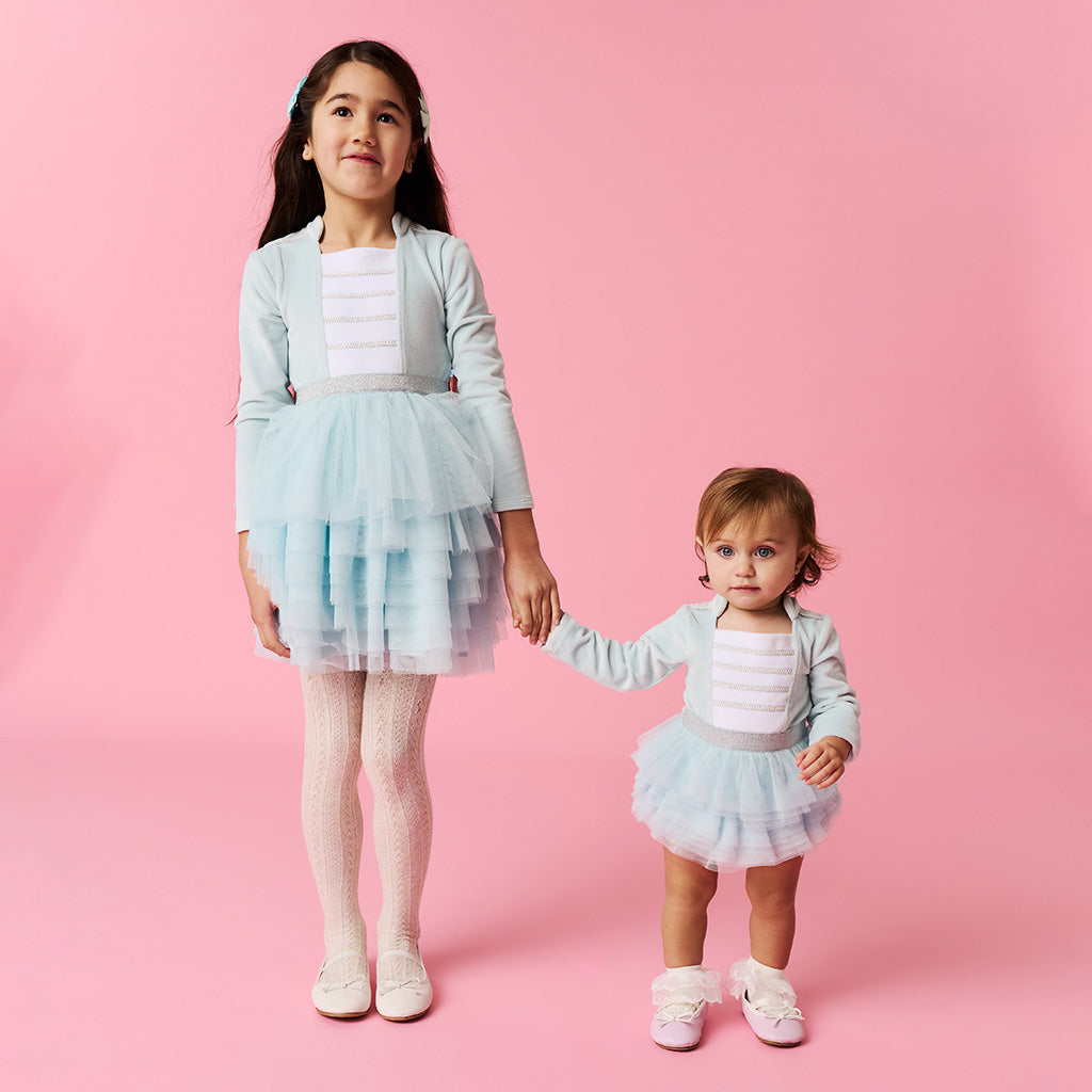 Posh Icy Blue Nutcracker Velour Tulle Dress