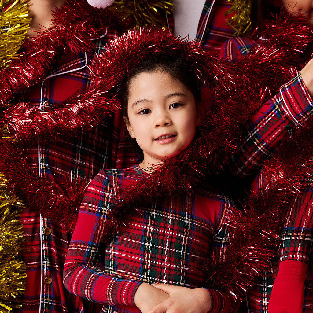 Red Tartan Plaid Classic Pajama Set