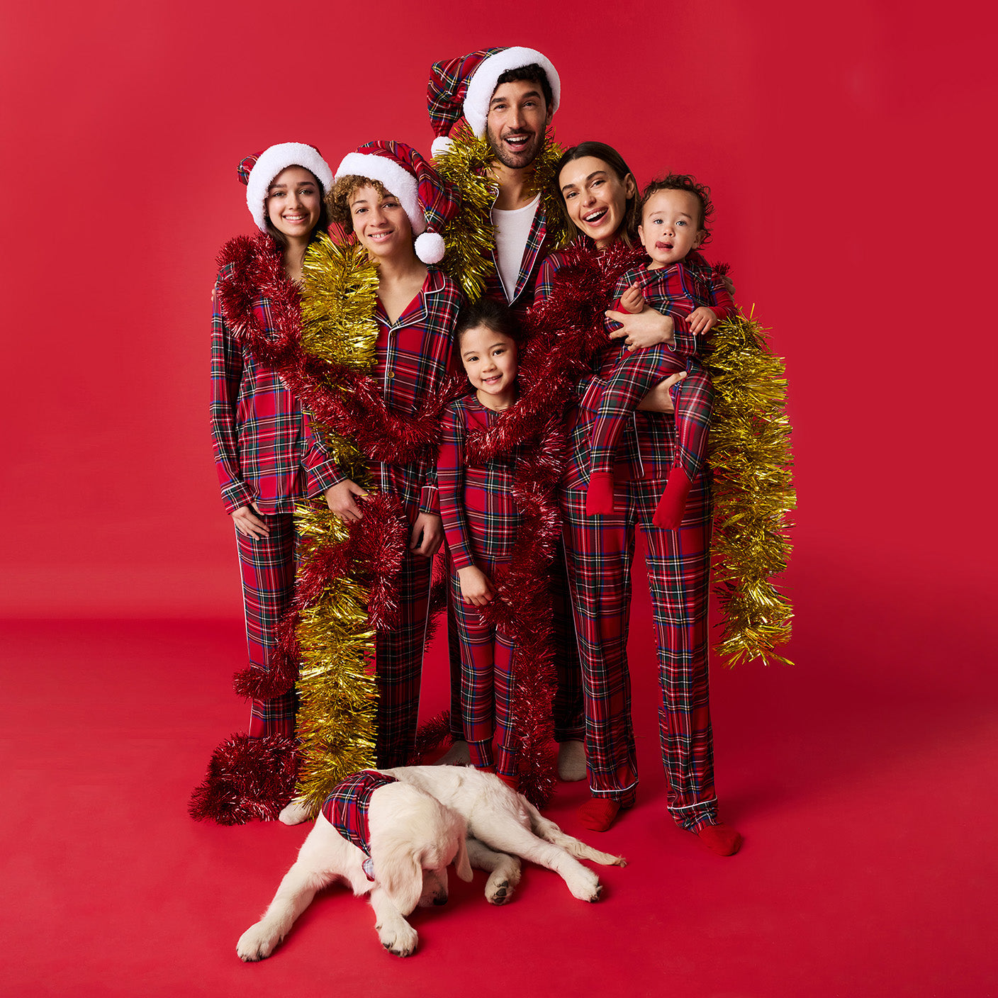 Red Tartan Plaid Classic Pajama Set