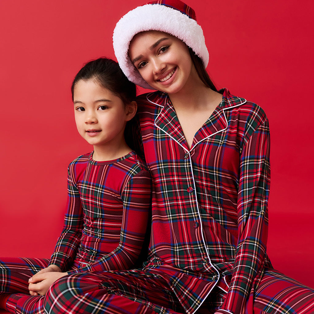 Red Tartan Plaid Adult Flannelette Poshmas Hat
