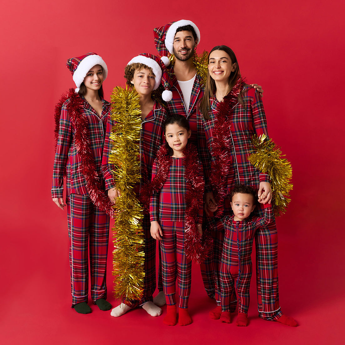 Red Tartan Plaid Adult Flannelette Poshmas Hat