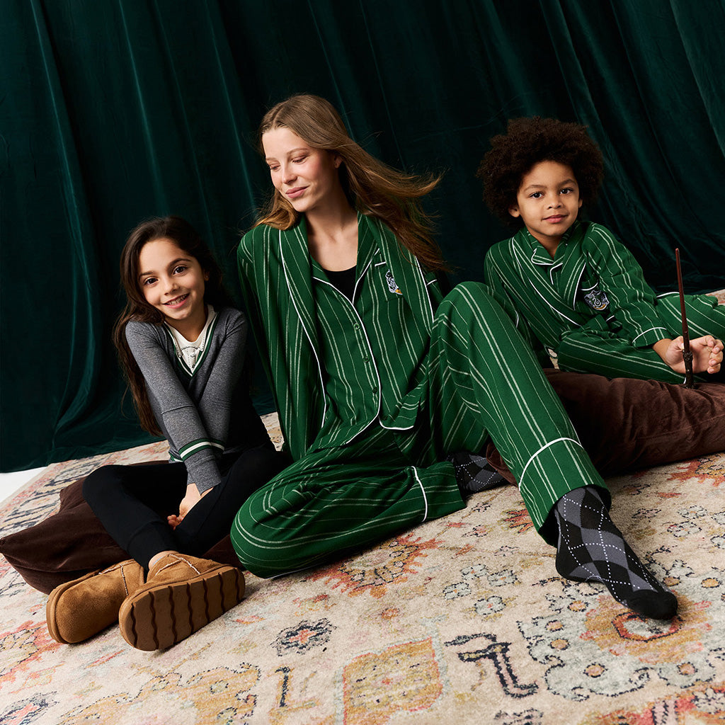Slytherin Classic Stripe Flannelette Luxe Pajama Set