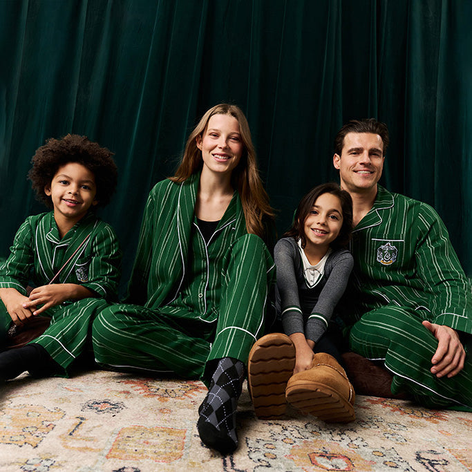 Slytherin Classic Stripe Women's Flannelette Luxe Pajama Set