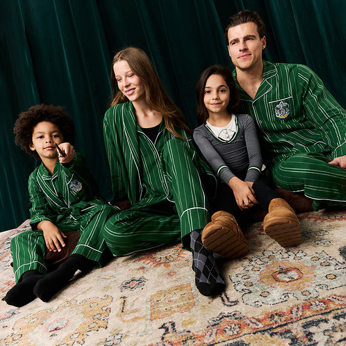 Slytherin Classic Stripe Flannelette Luxe Pajama Set