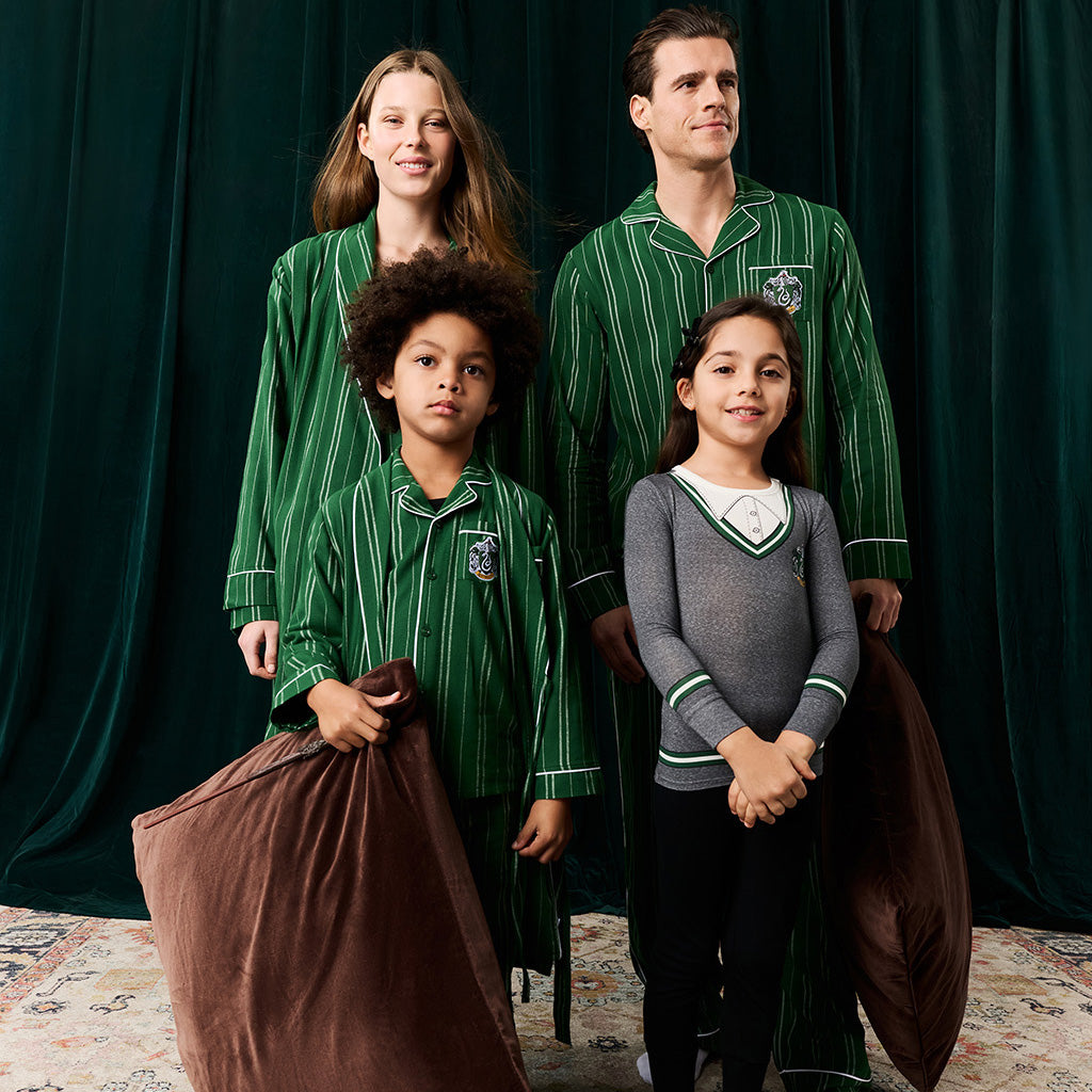 Slytherin Classic Stripe Flannelette Luxe Pajama Set