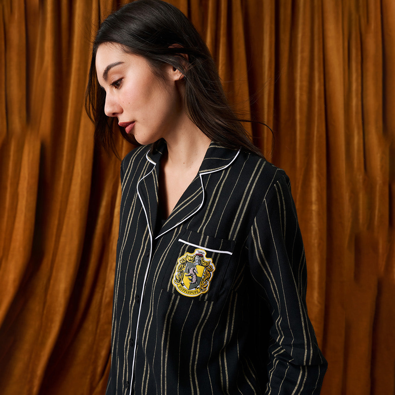 Hufflepuff Classic Stripe Women's Flannelette Luxe Pajama Set