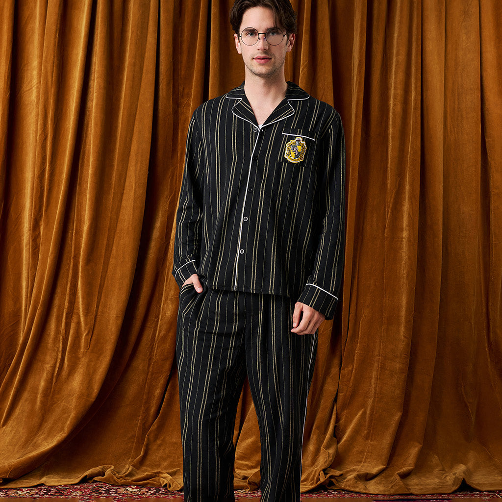 Hufflepuff Classic Stripe Men's Flannelette Pajama Set