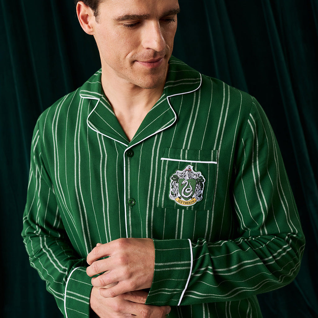 Slytherin Classic Stripe Men's Flannelette Pajama Set