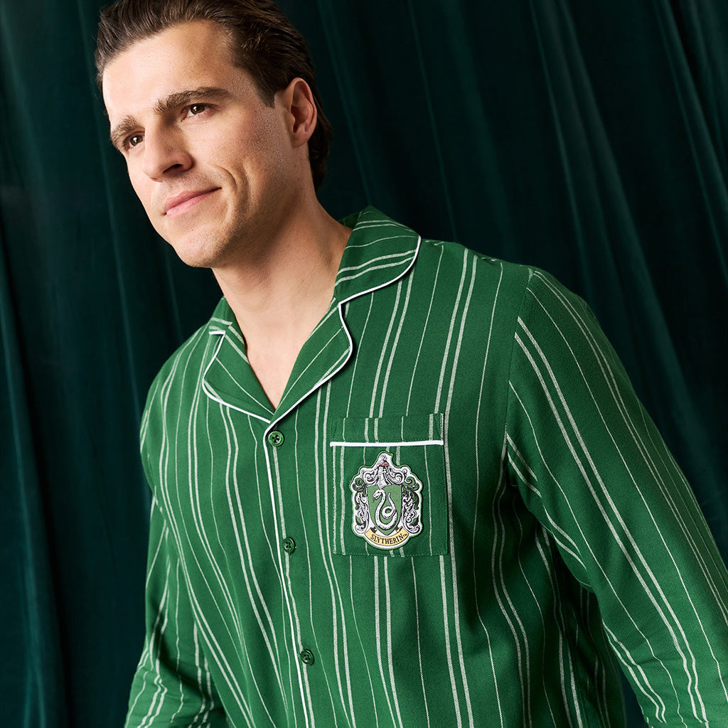 Slytherin Classic Stripe Men's Flannelette Pajama Set