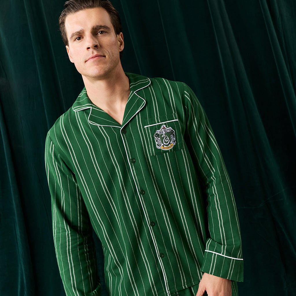 Slytherin Classic Stripe Men's Flannelette Pajama Set