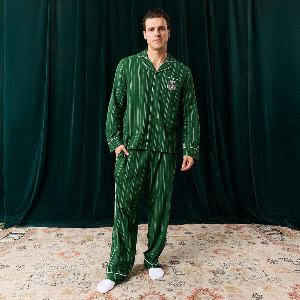 Slytherin Classic Stripe Men's Flannelette Pajama Set