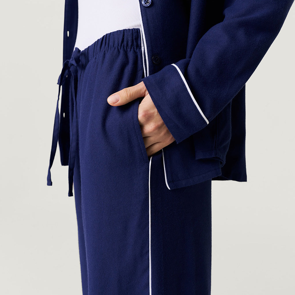 Navy Women's Flannelette Pajama Set