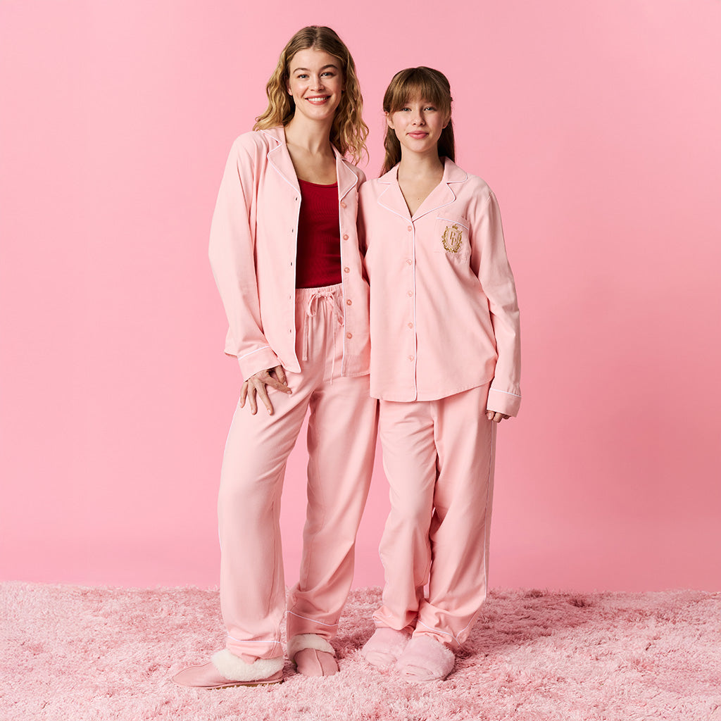 Powder Pink Women's Flannelette Pajama Set
