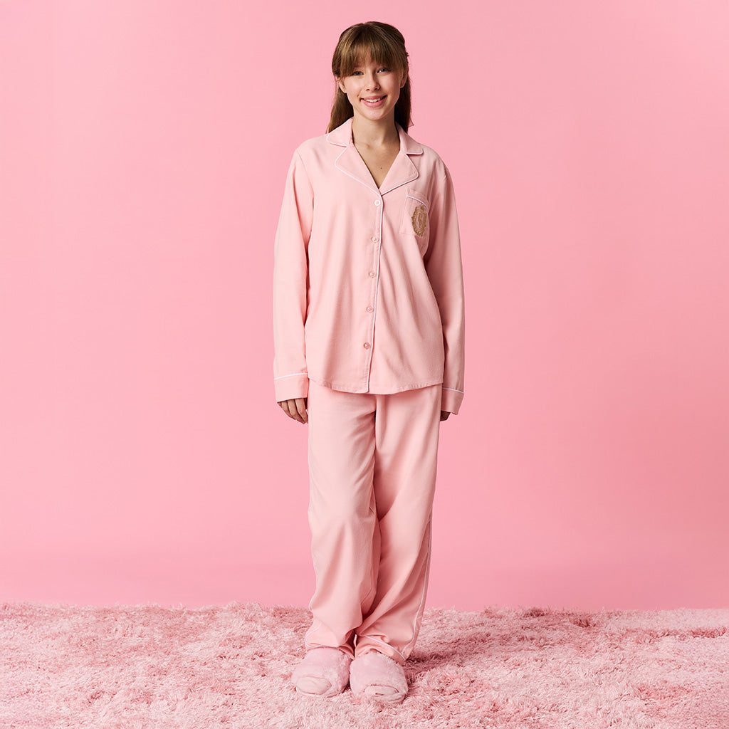 Powder Pink Women's Flannelette Pajama Set