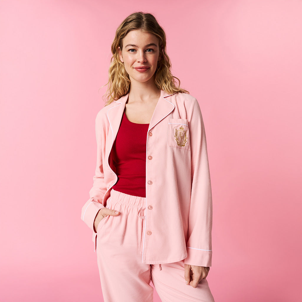 Powder Pink Women's Flannelette Pajama Set
