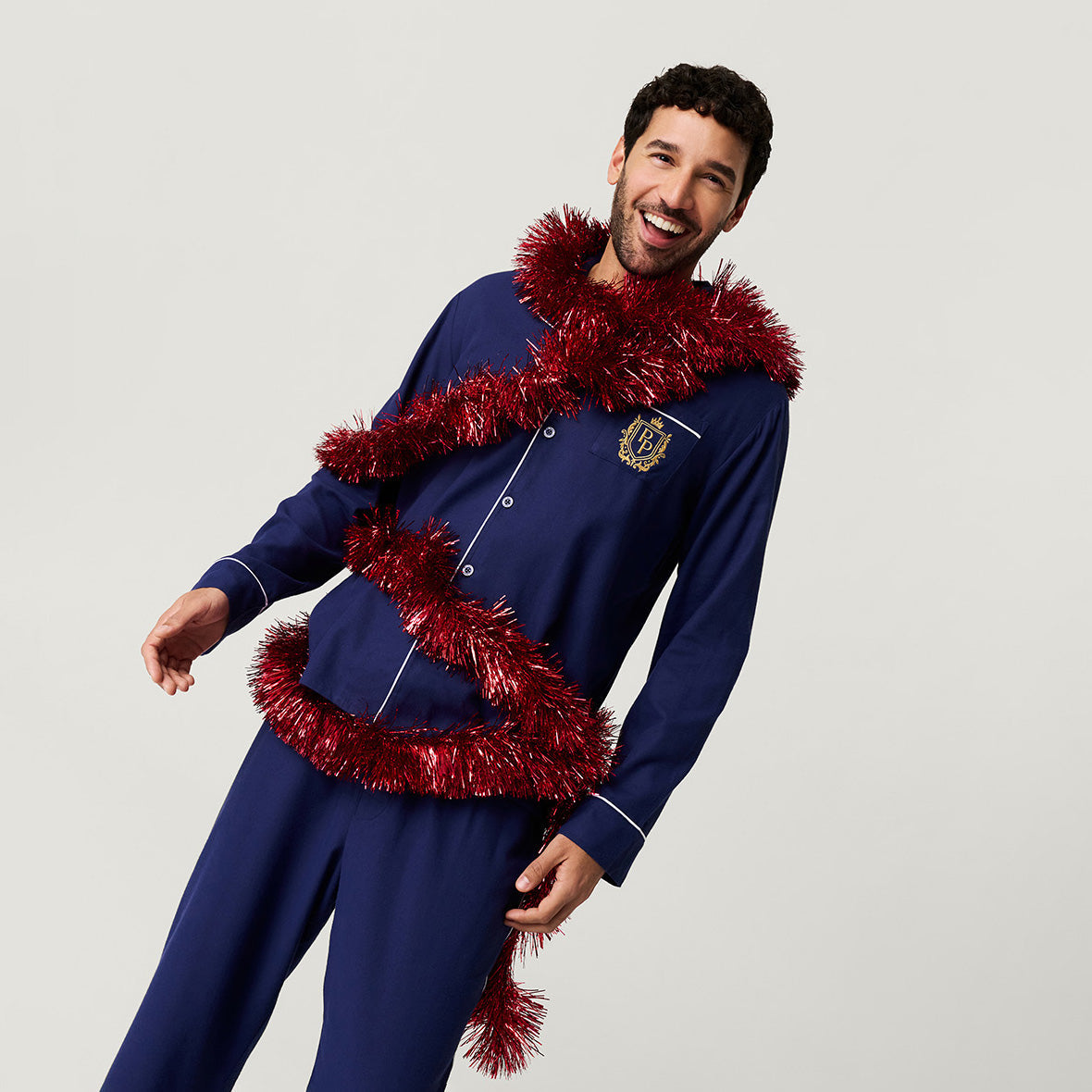 Navy Men's Flannelette Pajama Set