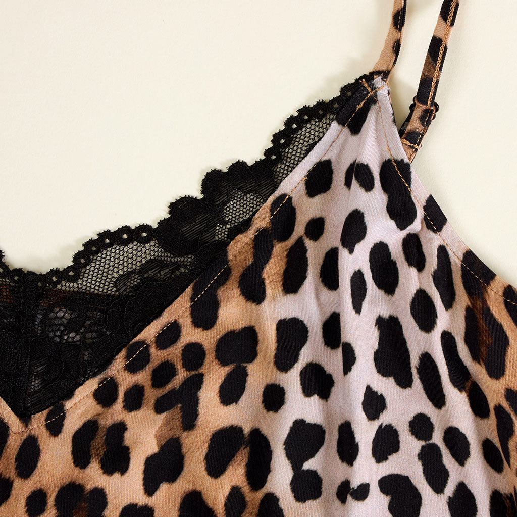 Loretta Leopard Women's Lace Cami