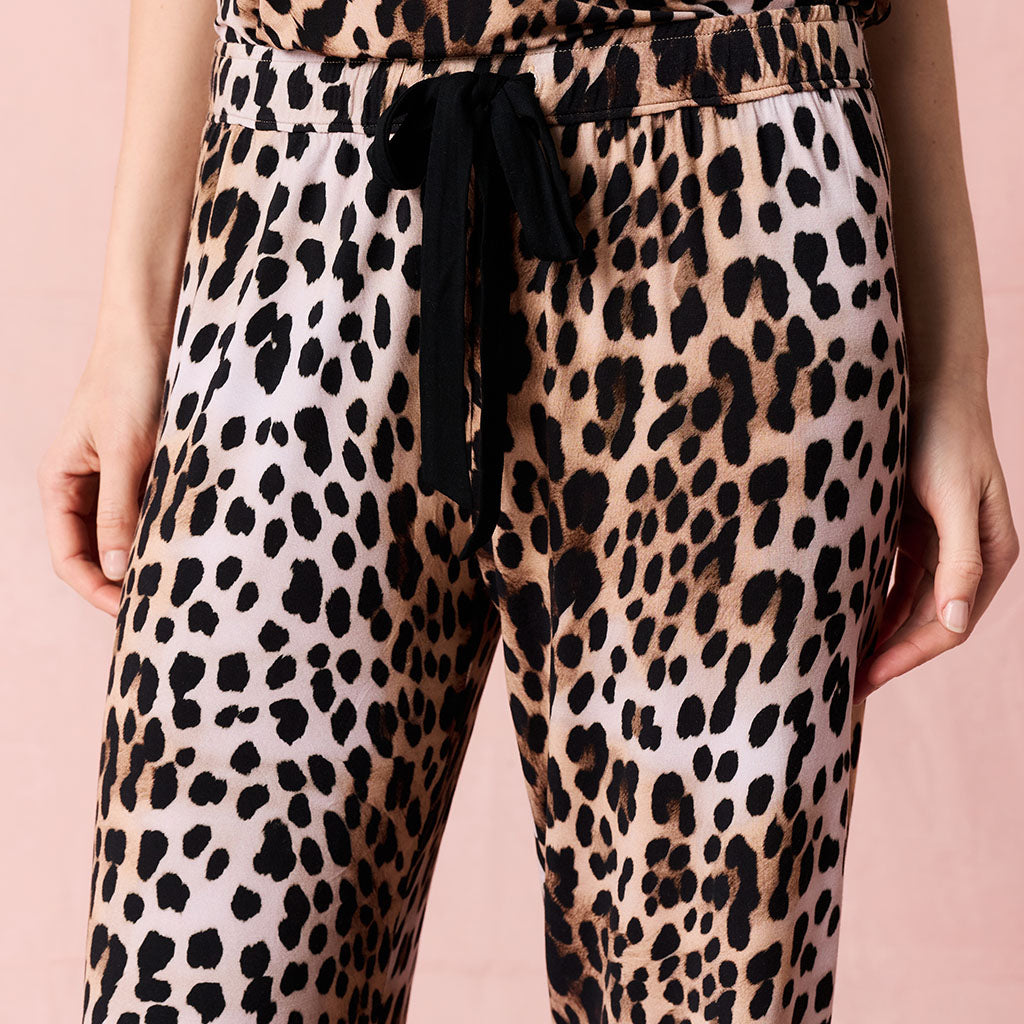 Loretta Leopard Women's Lace Pajama Pants