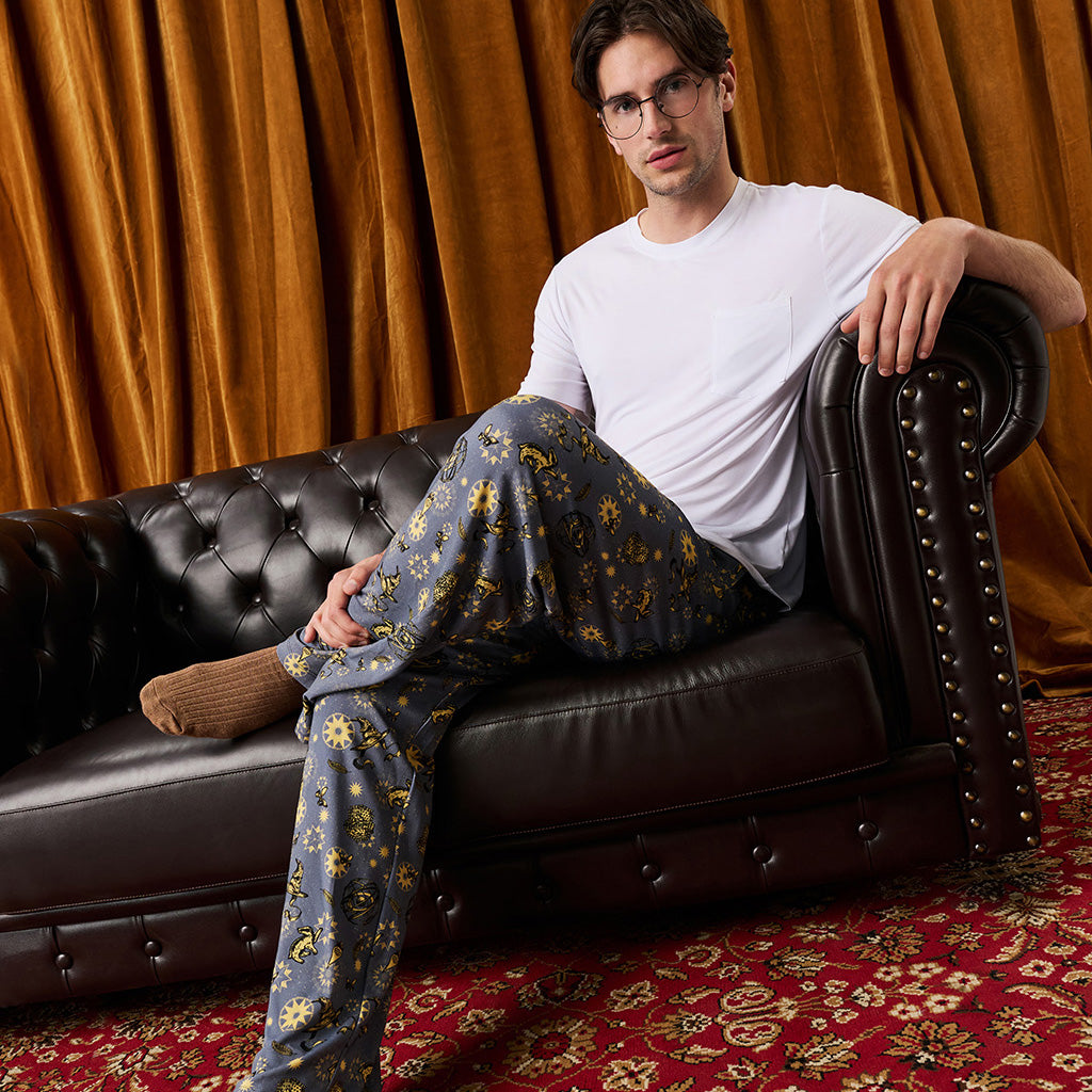 Hufflepuff House Men's French Terry Relaxed Pants