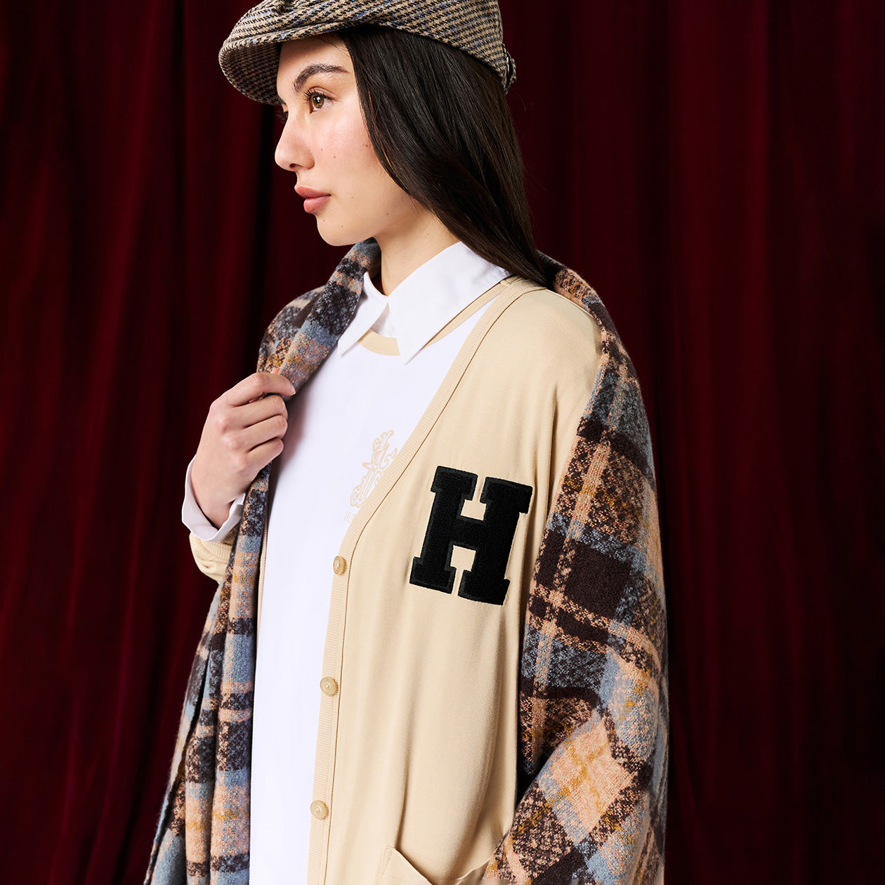 Hufflepuff Varsity League Women's French Terry Varsity Cardigan