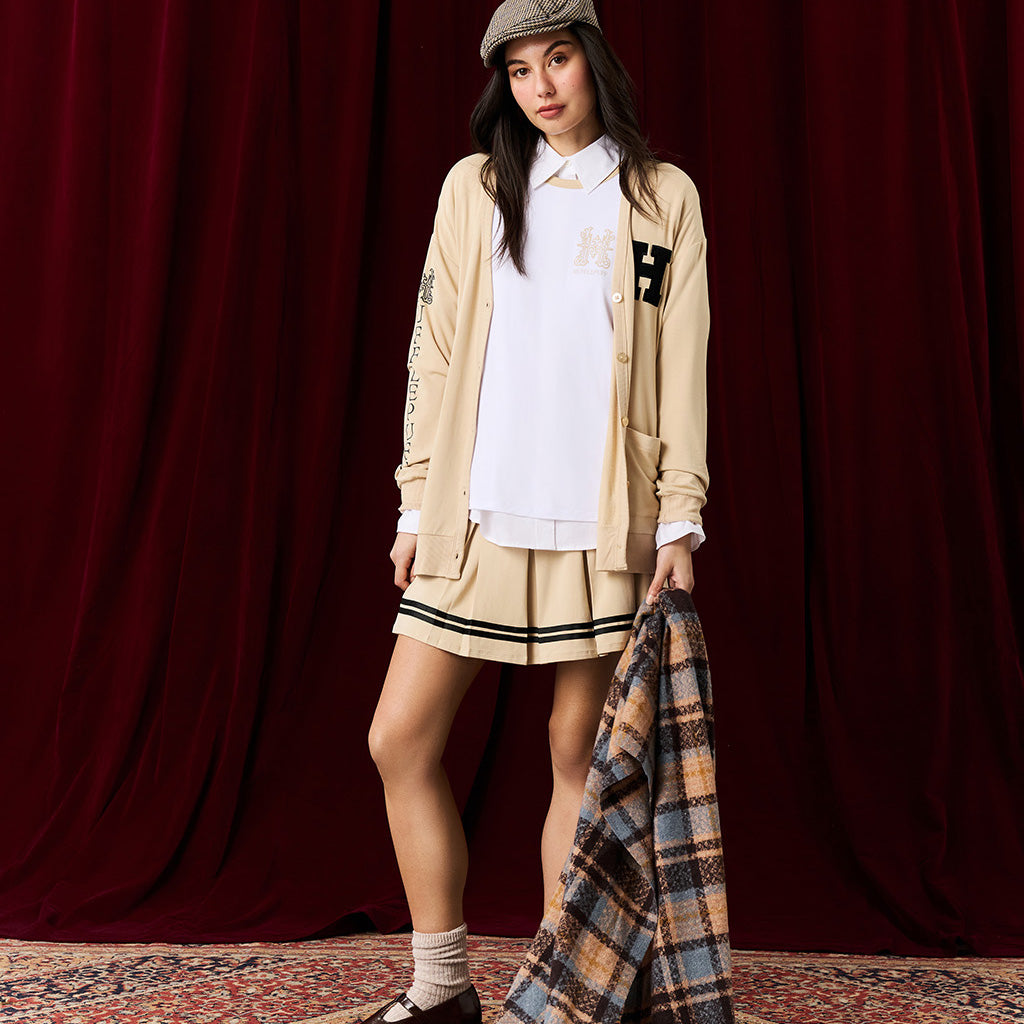 Hufflepuff Varsity League Women's French Terry Varsity Cardigan