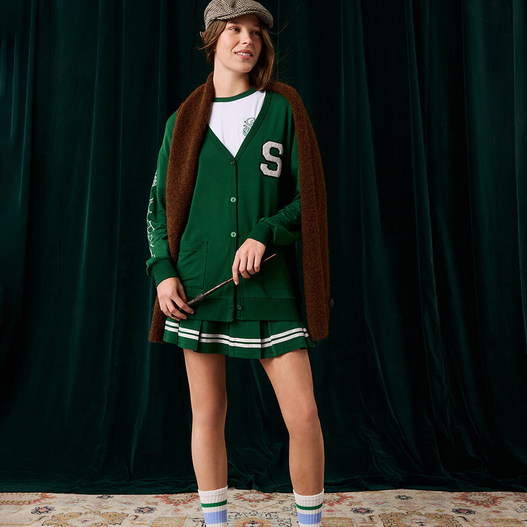 Slytherin Varsity League Women's French Terry Varsity Cardigan