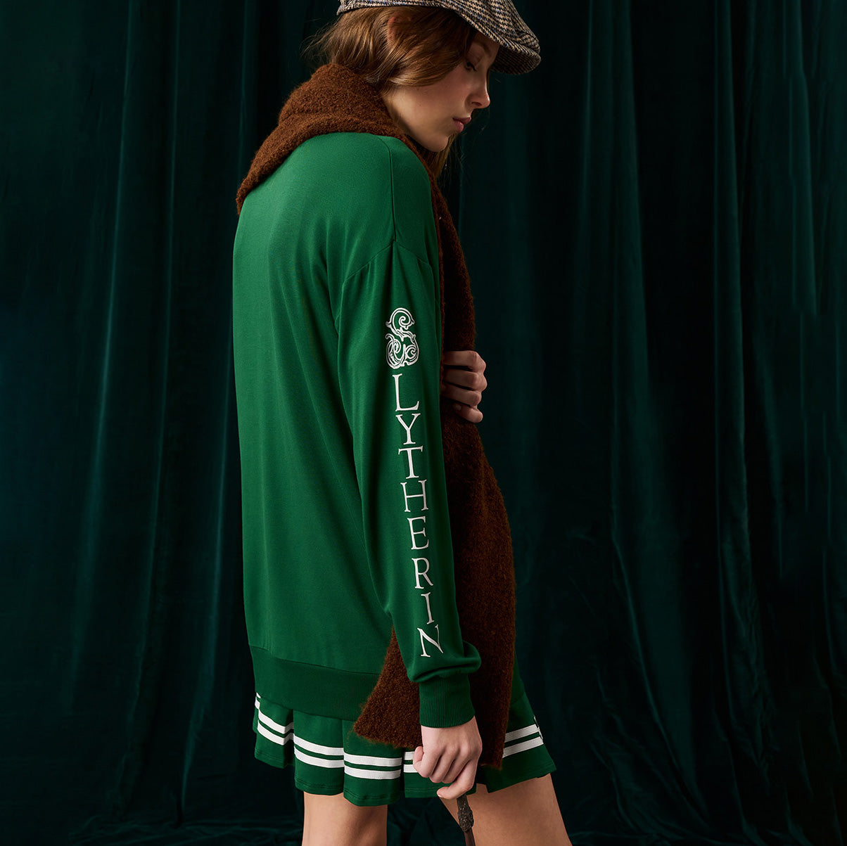 Slytherin Varsity League Women's French Terry Varsity Cardigan
