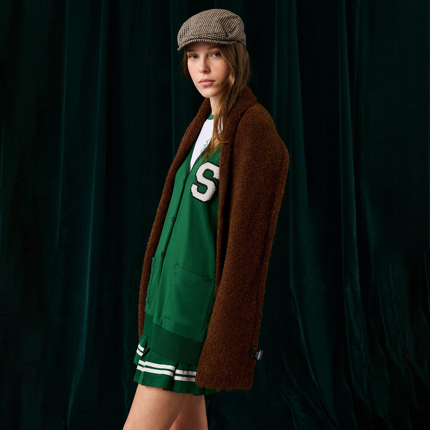 Slytherin Varsity League Women's French Terry Varsity Cardigan