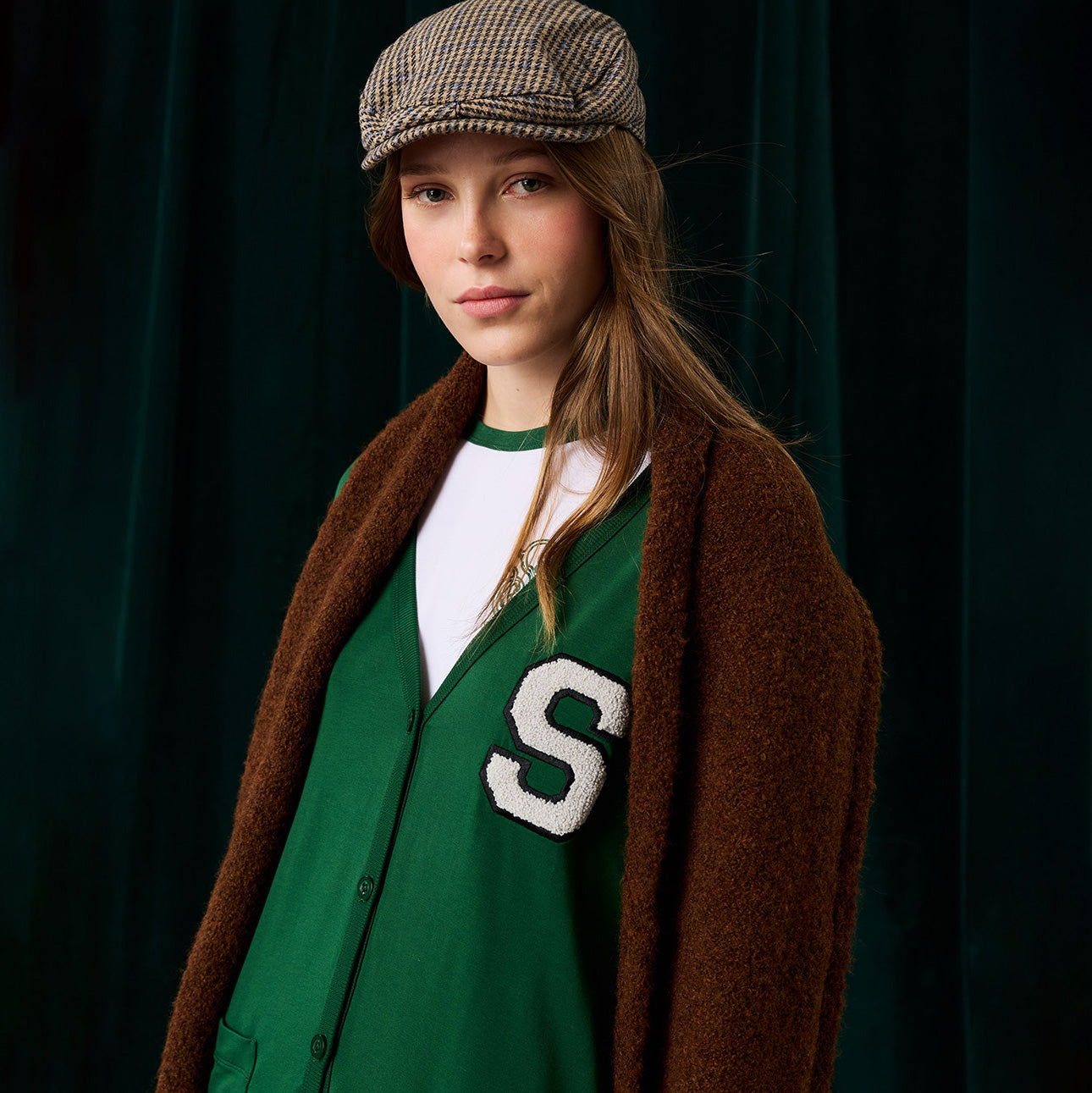 Slytherin Varsity League Women's French Terry Varsity Cardigan