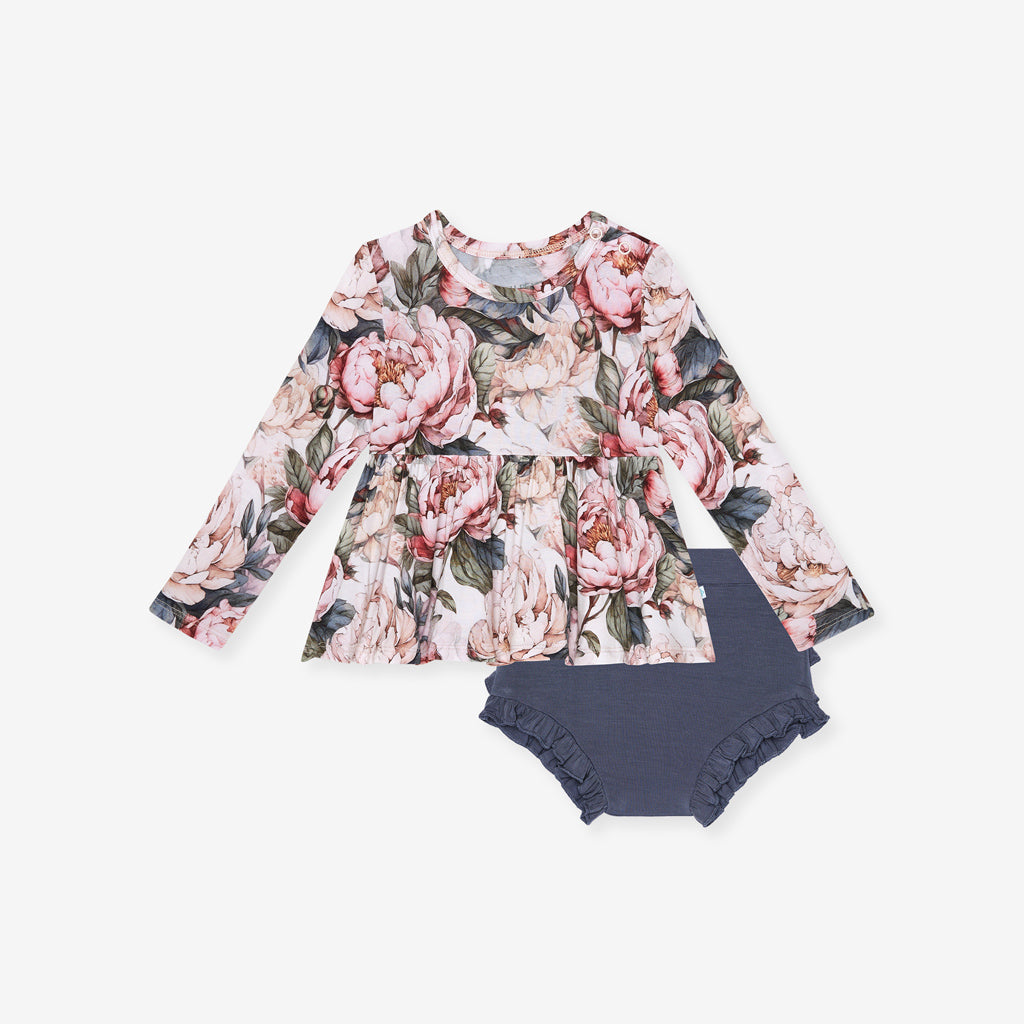 Aster Peplum Ruffled Bummie Set