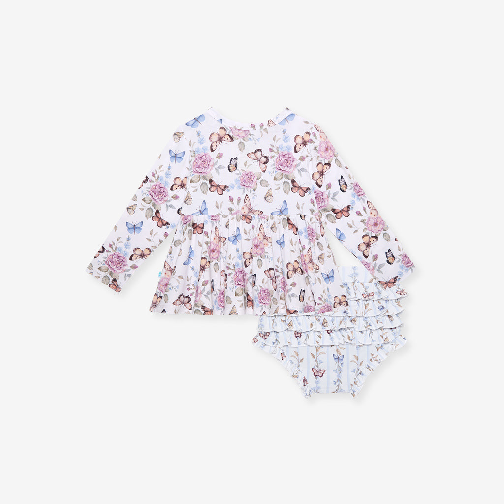 Mariselle Peplum Ruffled Bummie Set