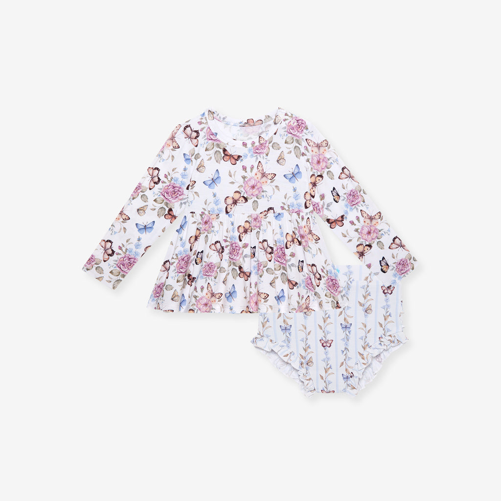 Mariselle Peplum Ruffled Bummie Set