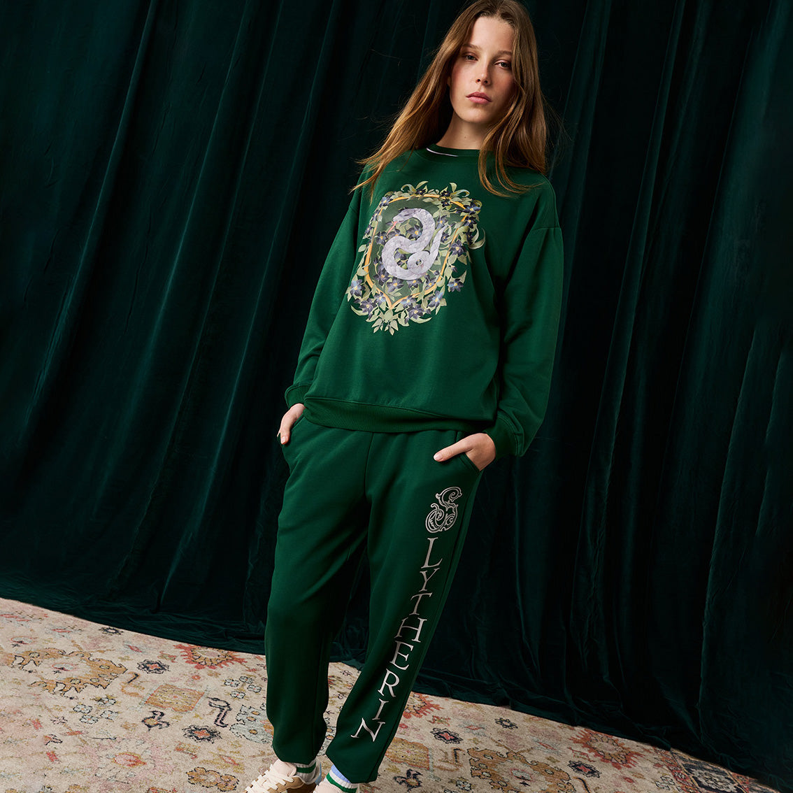 Slytherin Varsity League Women's Fleece Sweatshirt Jogger Set